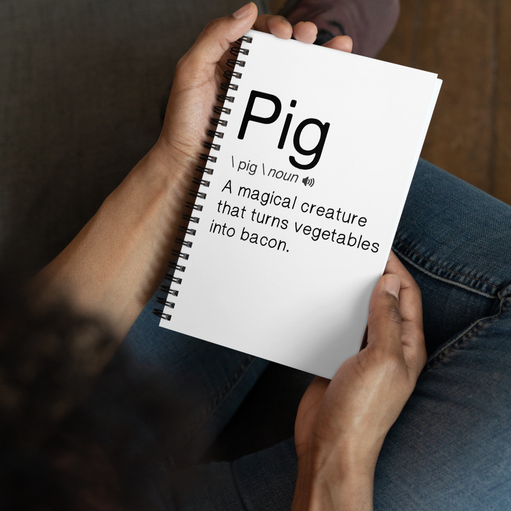 Pig Definition Spiral notebook
