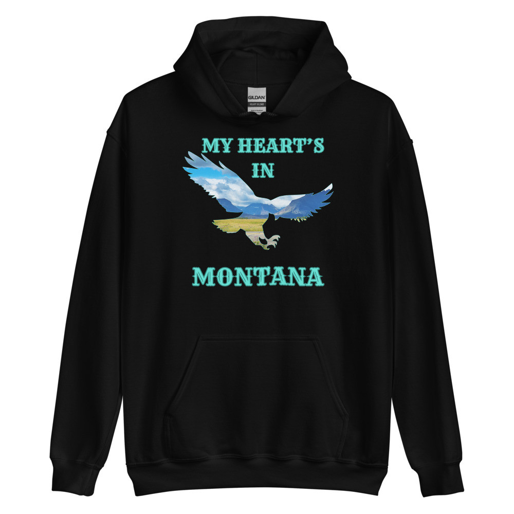 My Heart's In Montana Eagle Unisex Hoodie