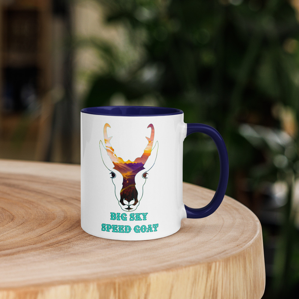 Big Sky Antelope Speed Goat Mug with Color Inside