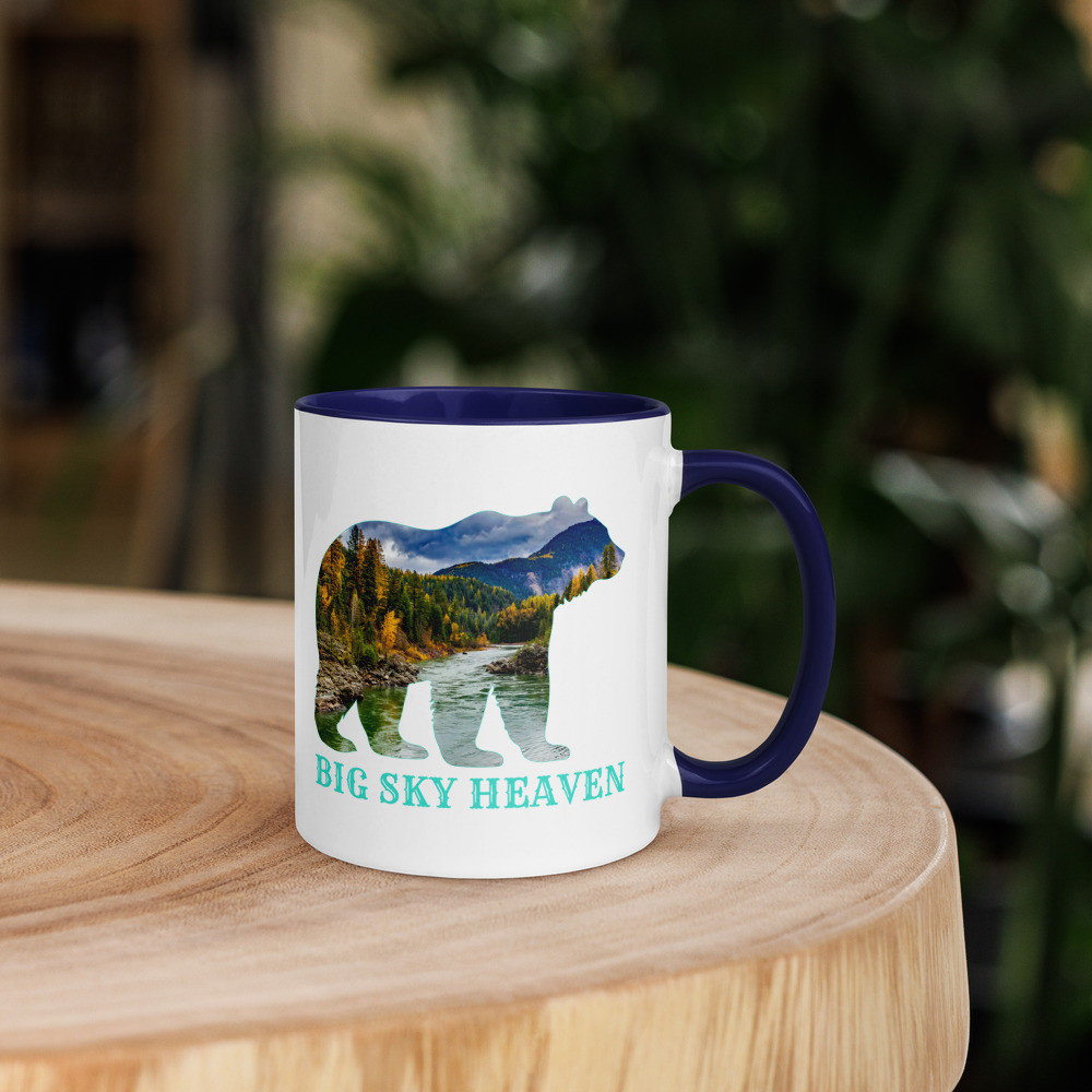 Big Sky Heaven Bear Mug with Color Inside