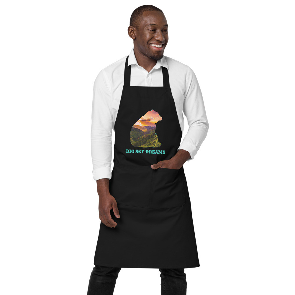 Big Sky Dreams Sitting Bear Organic cotton apron