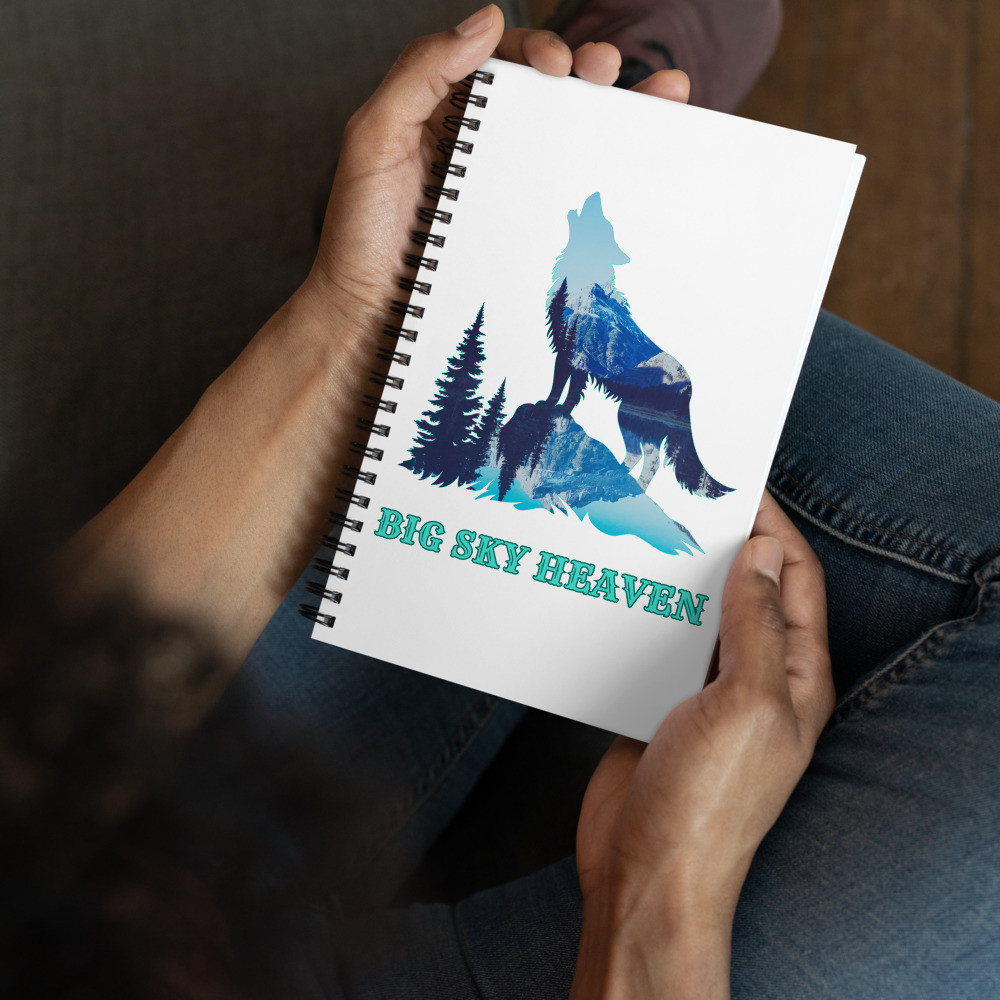 Big Sky Heaven Wolf Spiral notebook