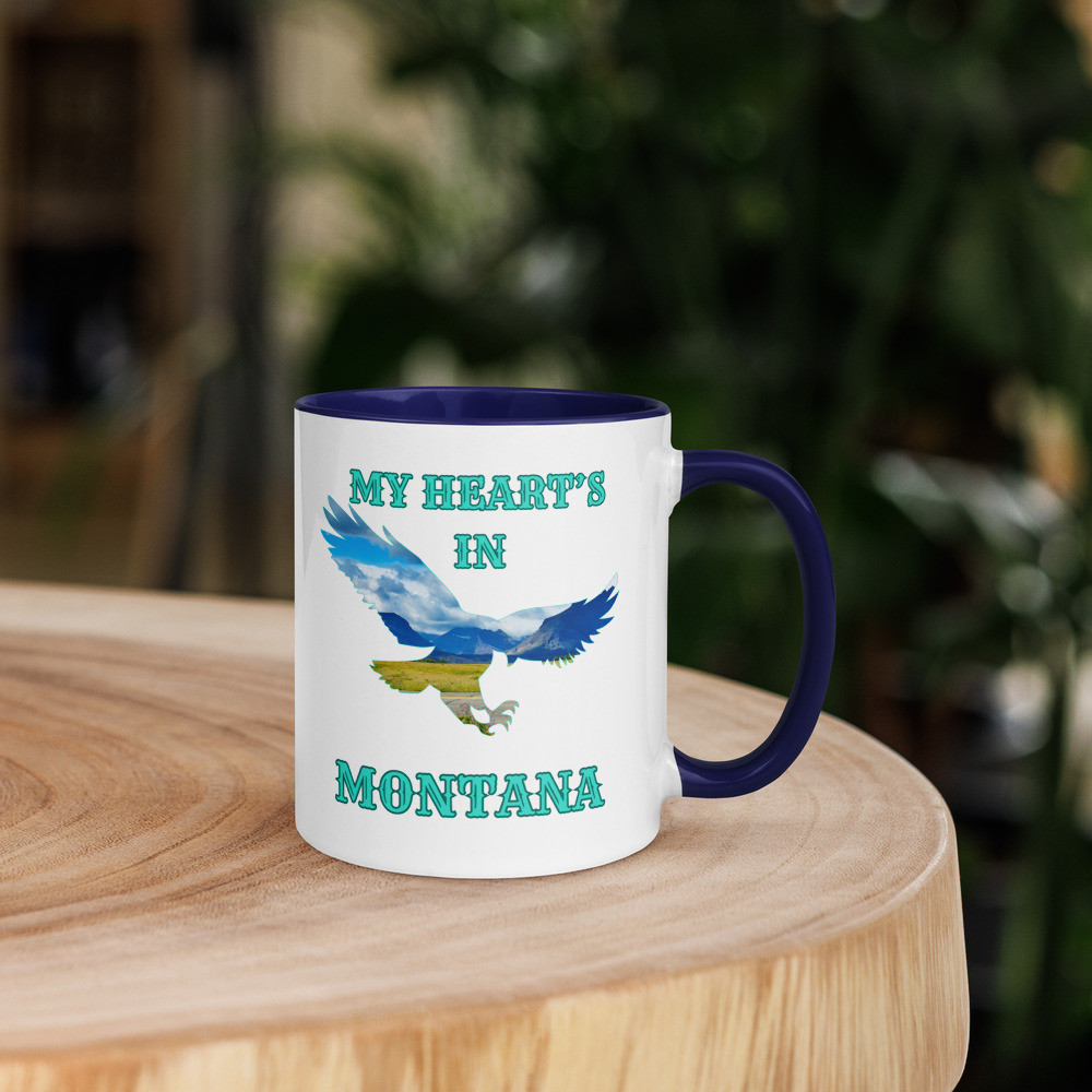 My Heart's In Montana Eagle Mug with Color Inside