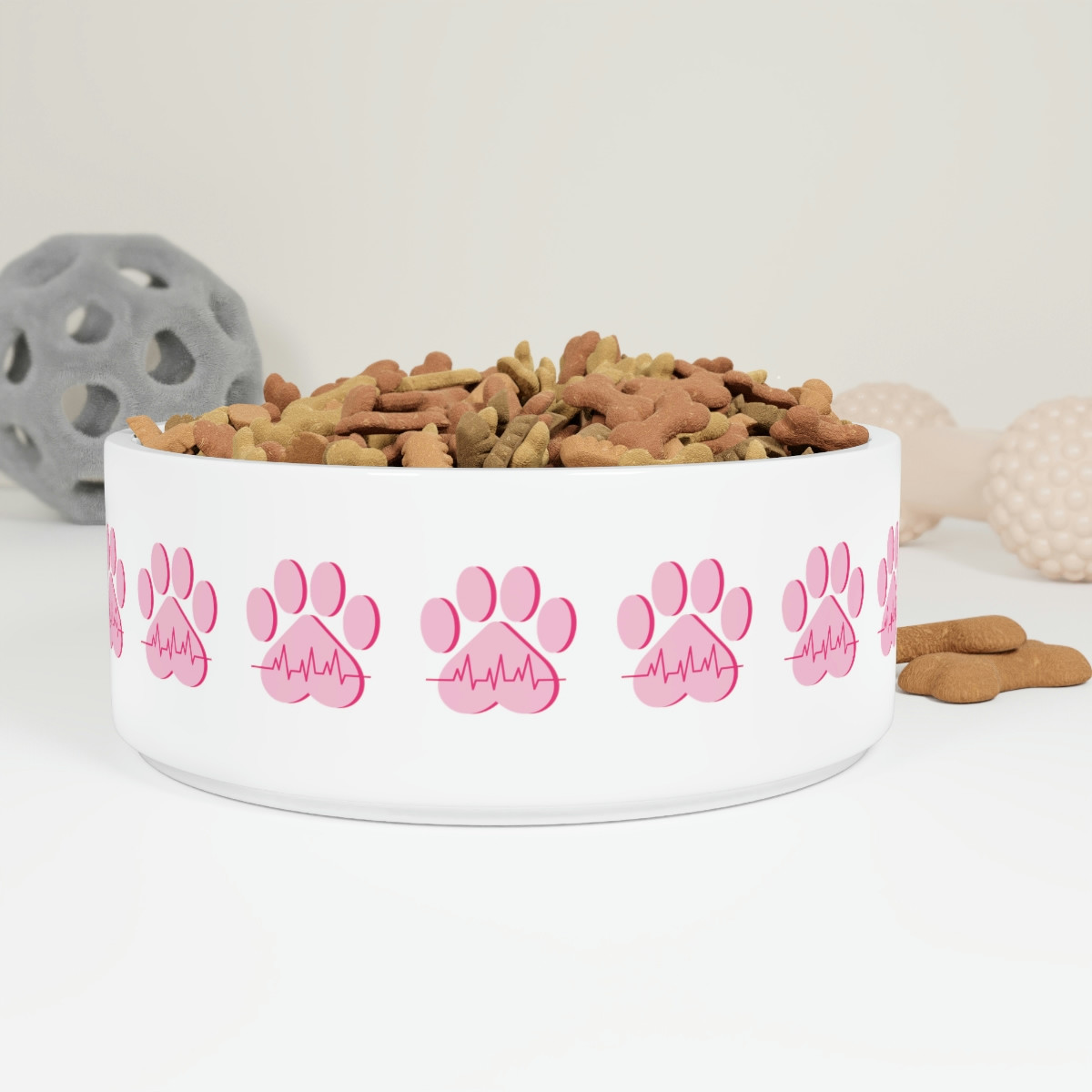 Heart-Shaped Paw - Pet Food/Water Bowl