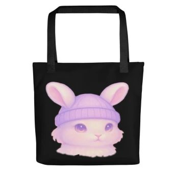 Dreamy Pink Bunny - Tote Bag - Black
