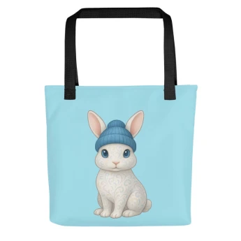 Rabbit Blue Beanie - Tote Bag - Blue