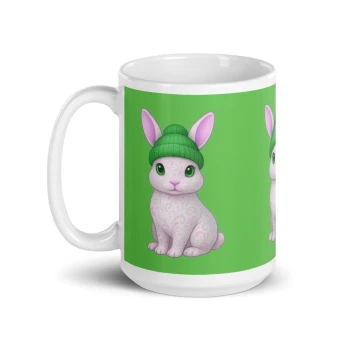 Rabbit Green Beanie - Mug - 15oz