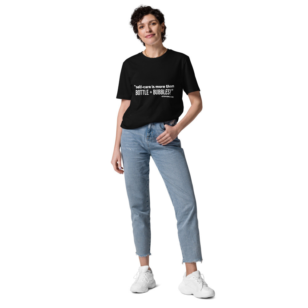 Bubbles - Stephisms - Unisex organic cotton t-shirt WHITE INK with AMA Session