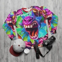 Trippy Crazy Teeth AOP Unisex Sweatshirt