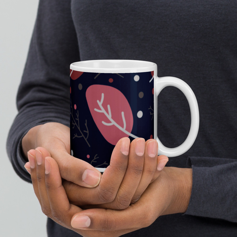 White glossy mug