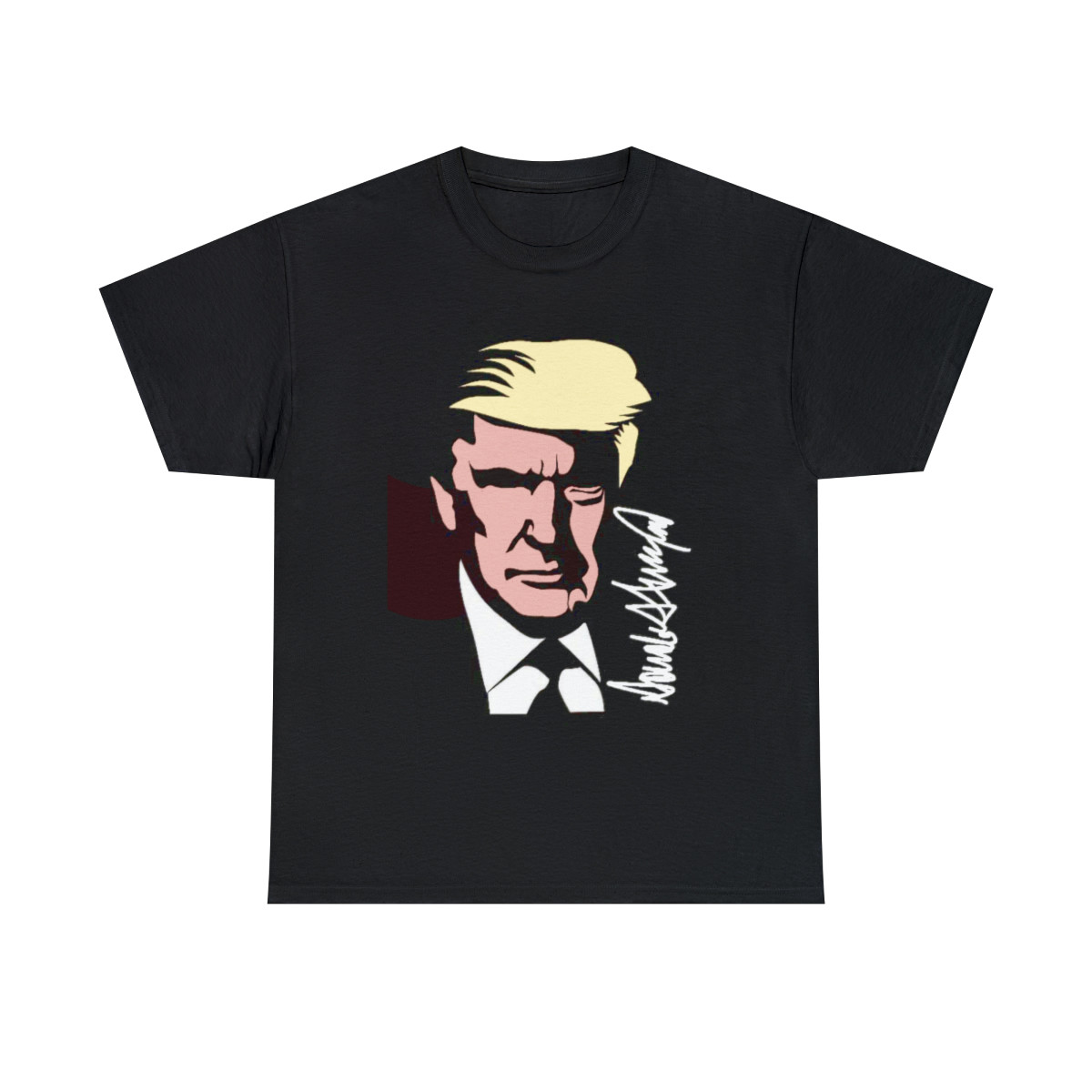 Painting of President Donald j Trump and signature short Sleeve Tee