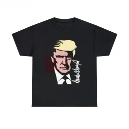 Painting of President Donald j Trump and signature short Sleeve Tee