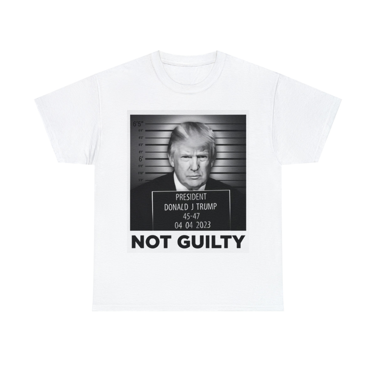 President Donald J. Trump official mugshot Not Guilty Short Sleeve Tee