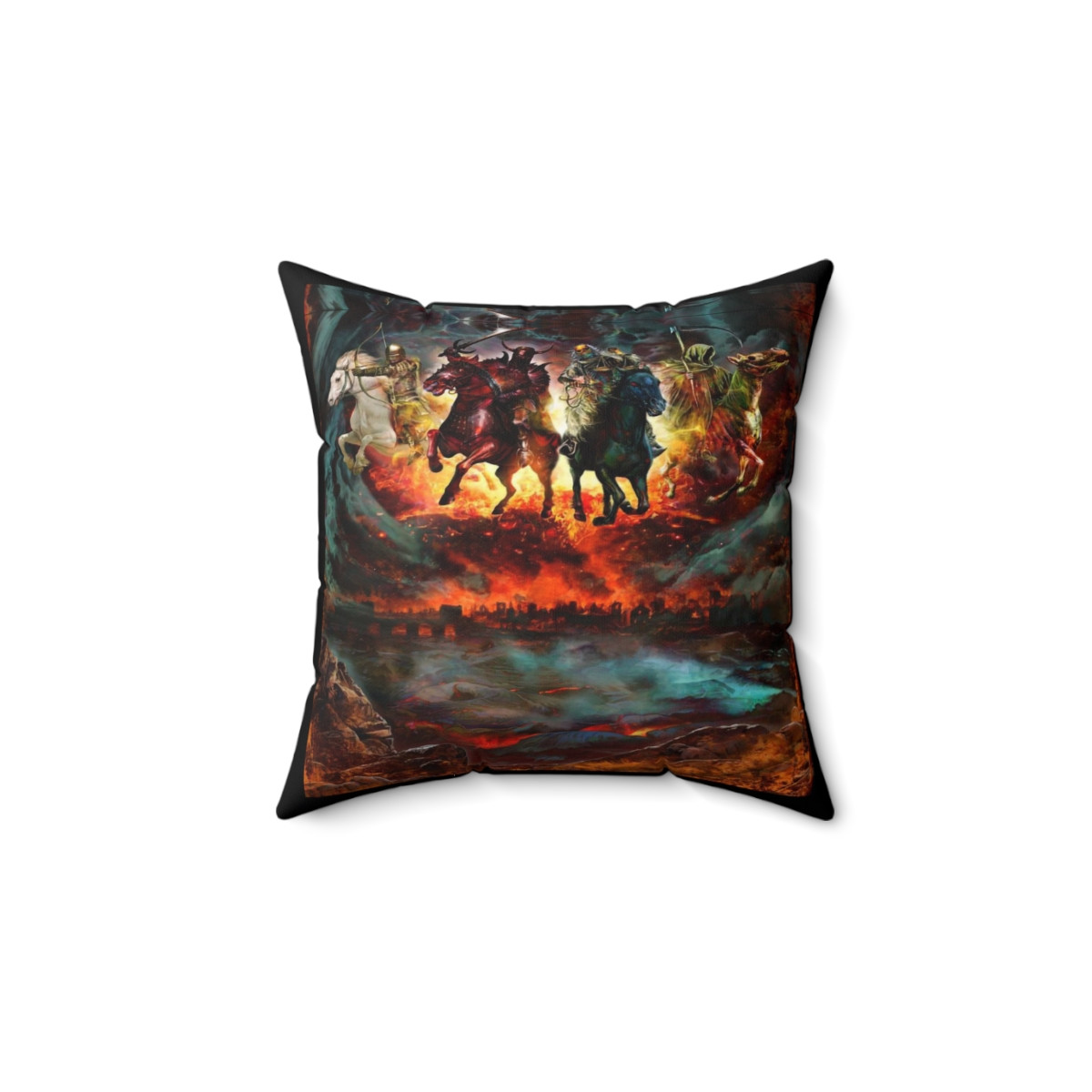 The Four Horsemen of the Apocalypse Spun Polyester Square Pillow gift