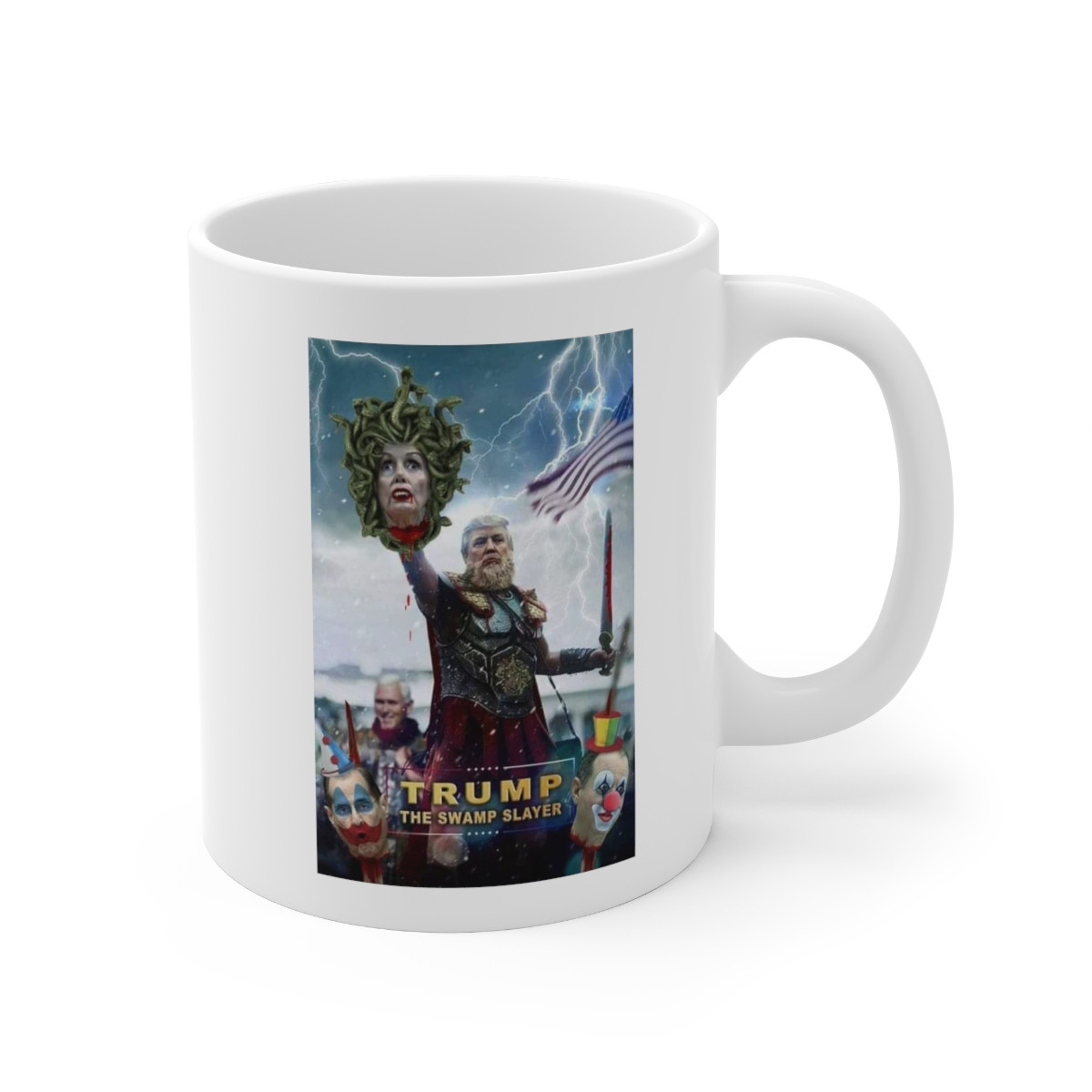 Trump As The Swamp Slayer Wht Ceramic Mug 11oz
