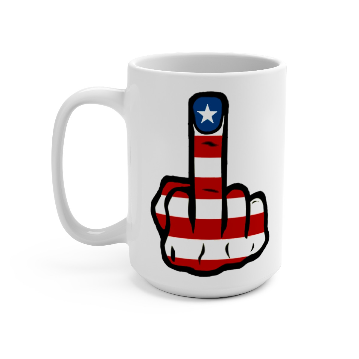 American Finger on white Mug 15oz