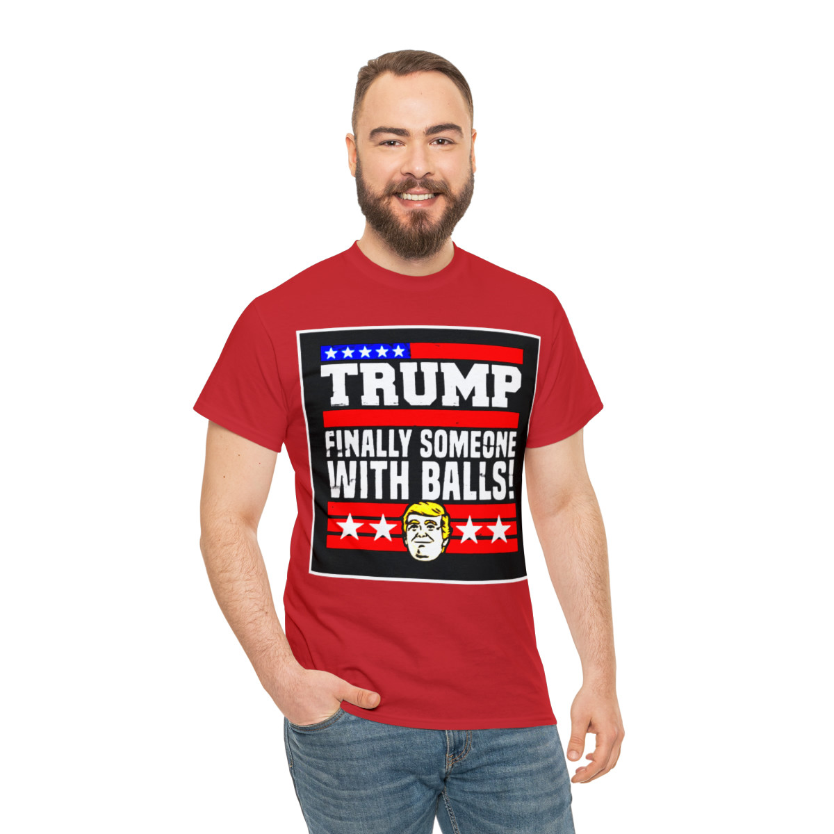 Trump 2024 Finally Someone With Balls Men's Short Sleeve Tee