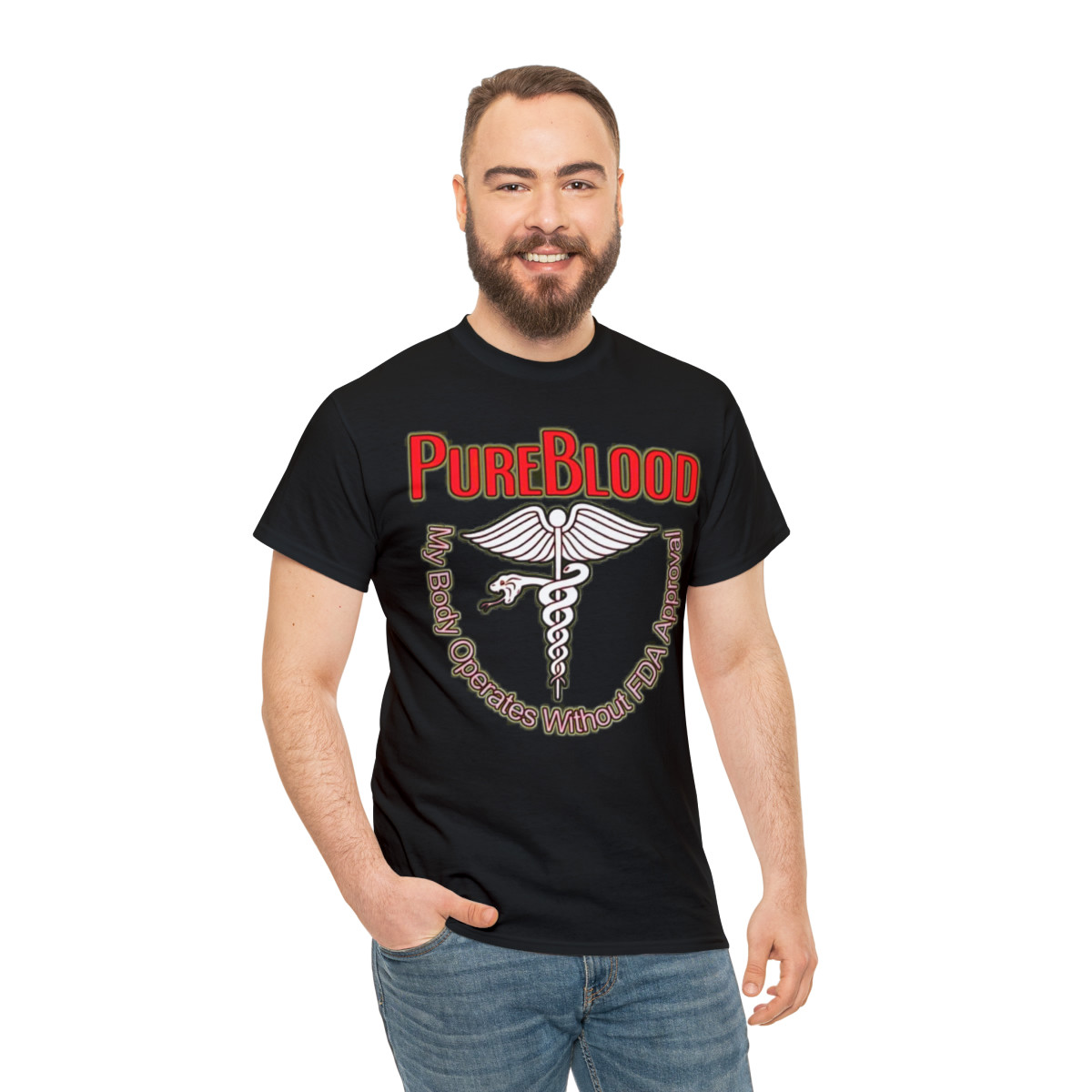 Pure Blood My Body Operates Without FDA Approval  Men's Short Sleeve Tee