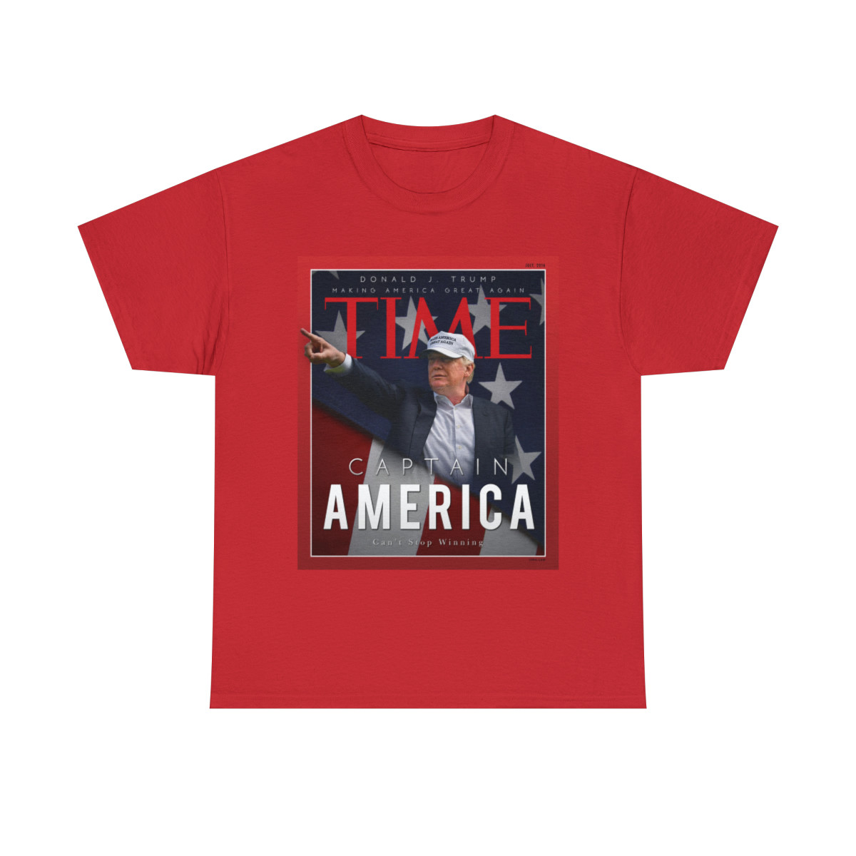 Time Nagazine TRUMP 2024 Captain America  maga Unisex Heavy Cotton Tee
