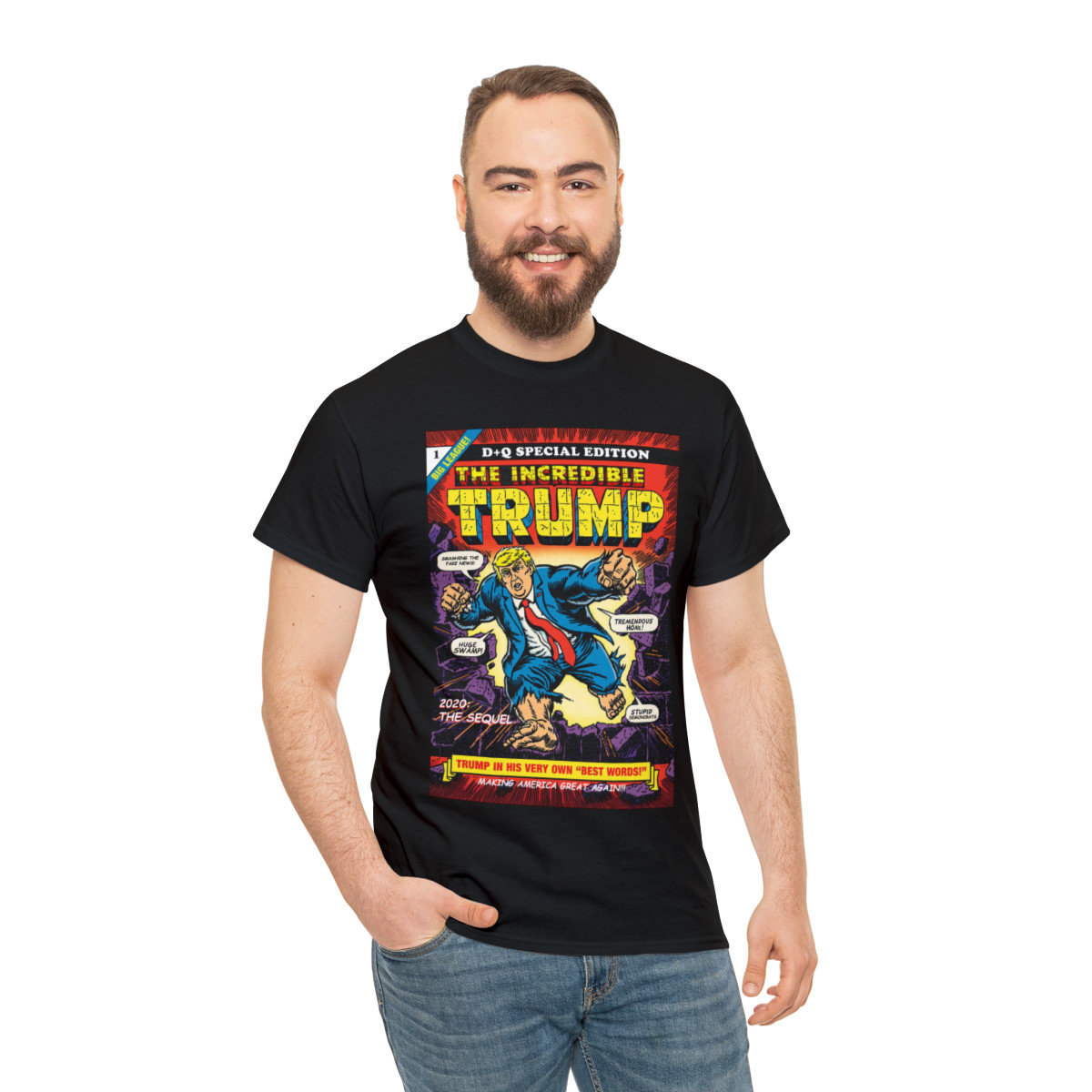 Incredible TRUMP 2024 and Captain America  maga Unisex Heavy Cotton Tee