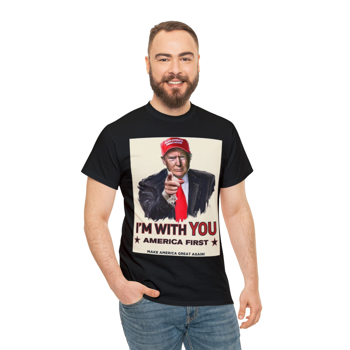 TRUMP 2024 maga hat  Unisex Heavy Cotton Tee