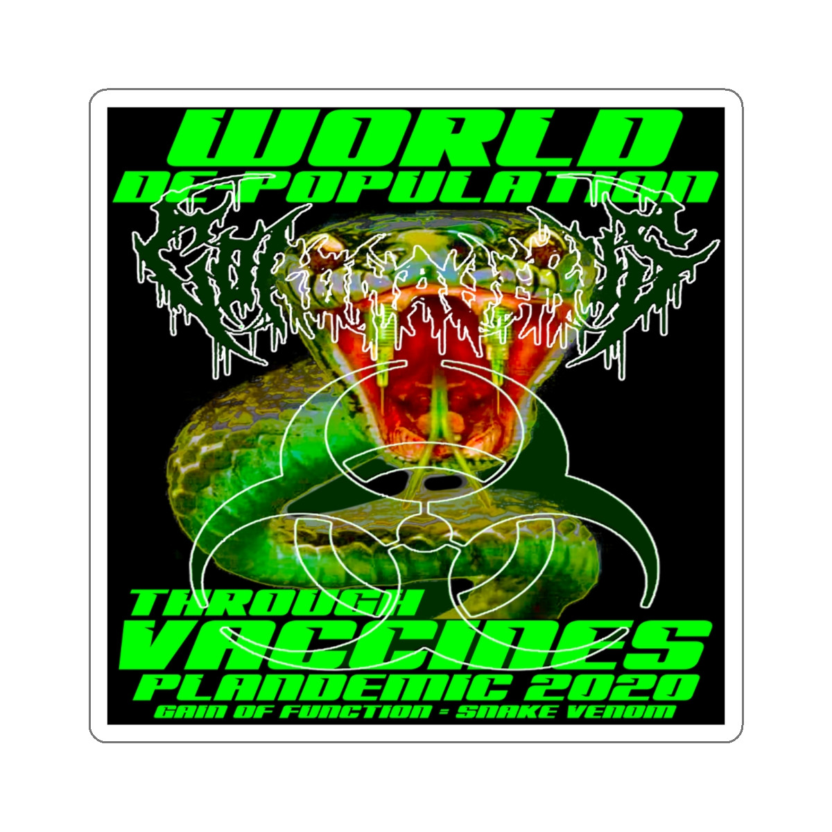 World De-Population Through Vaccines Kiss-Cut Stickers