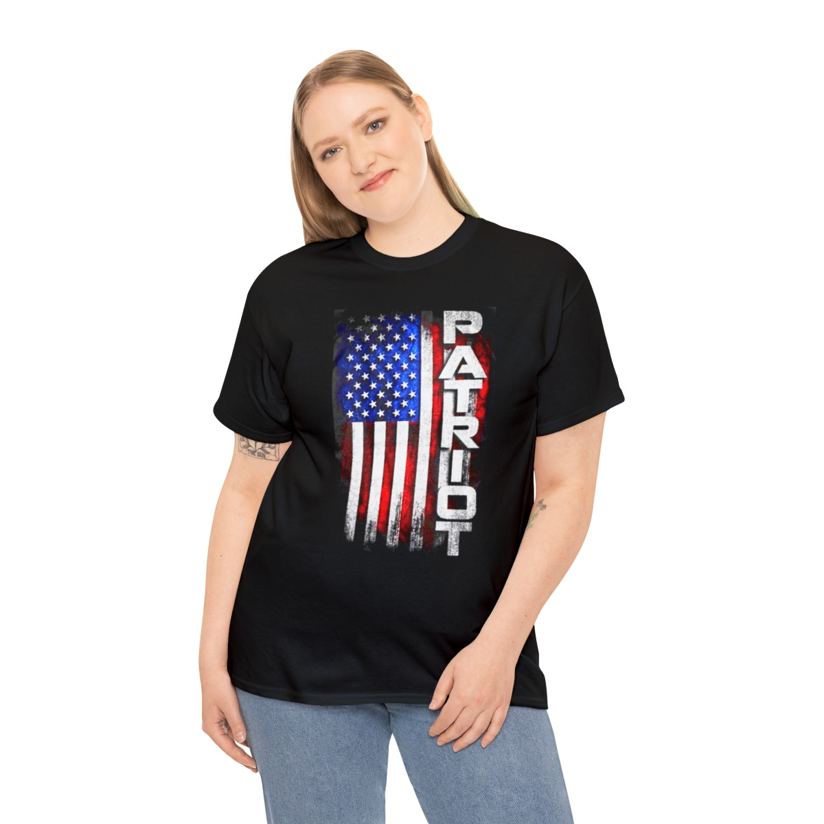 Patriot Tattered Flag Unisex Heavy Cotton Tee