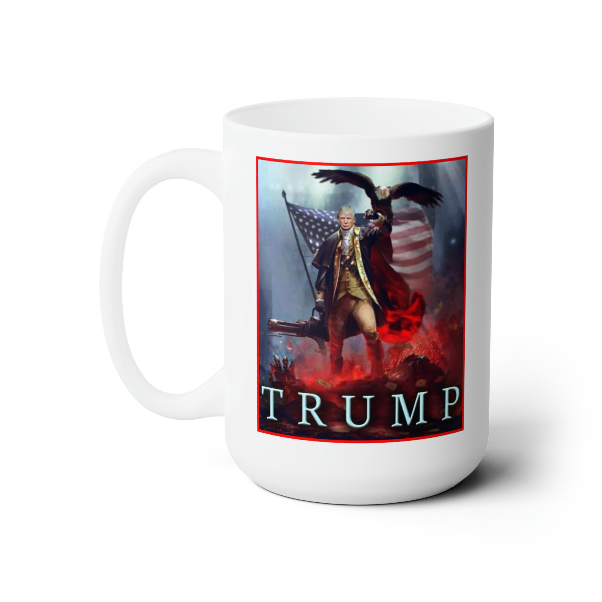 Trump 2024 as Washington on white Mug 15oz 