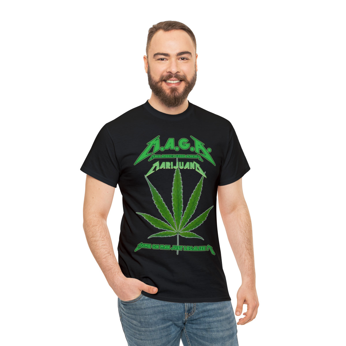 MAGA Make America Green Already Legalize It MetaliStyle Unisex Heavy Cotton Tee