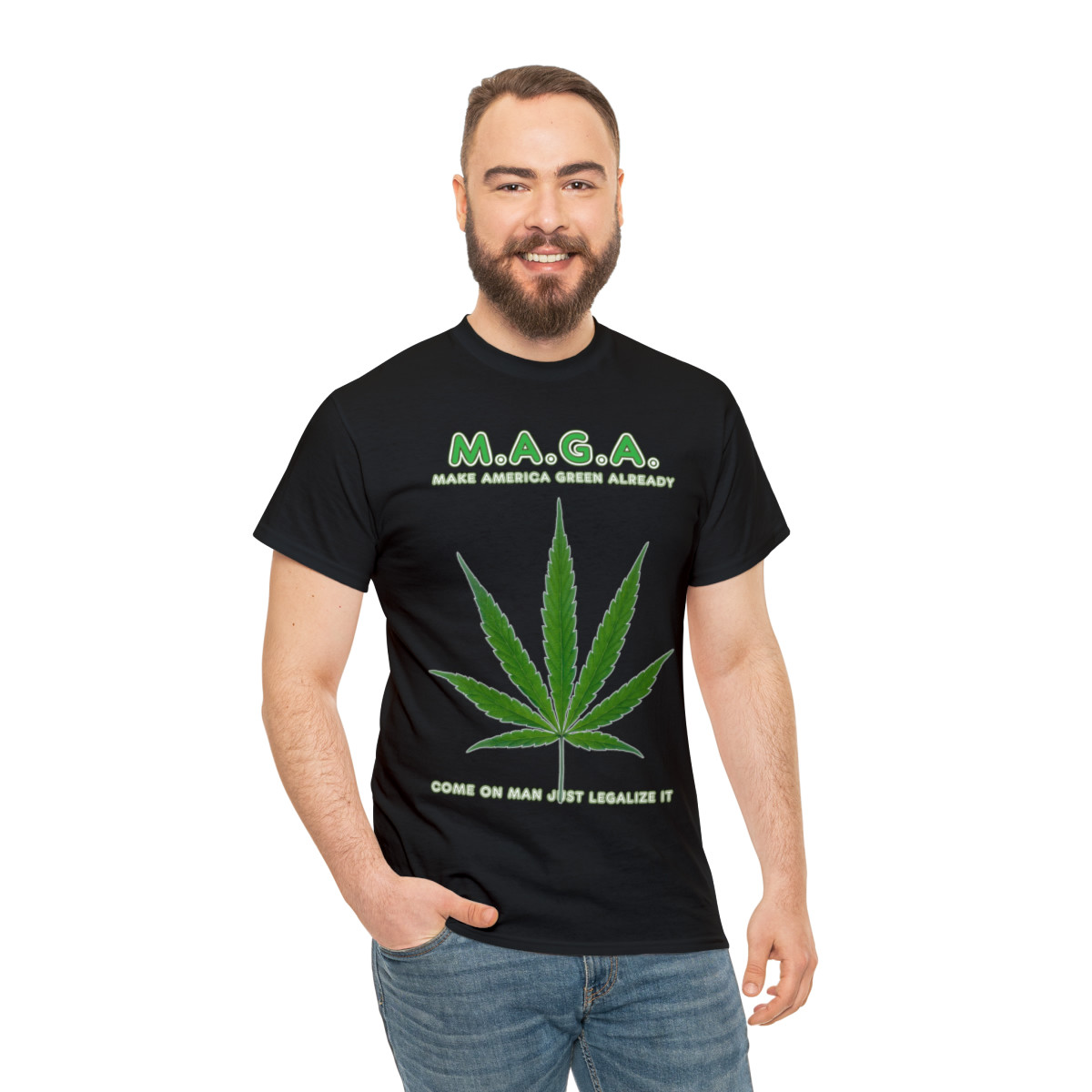 MAGA Make America Green Already Legalize It Unisex Heavy Cotton Tee