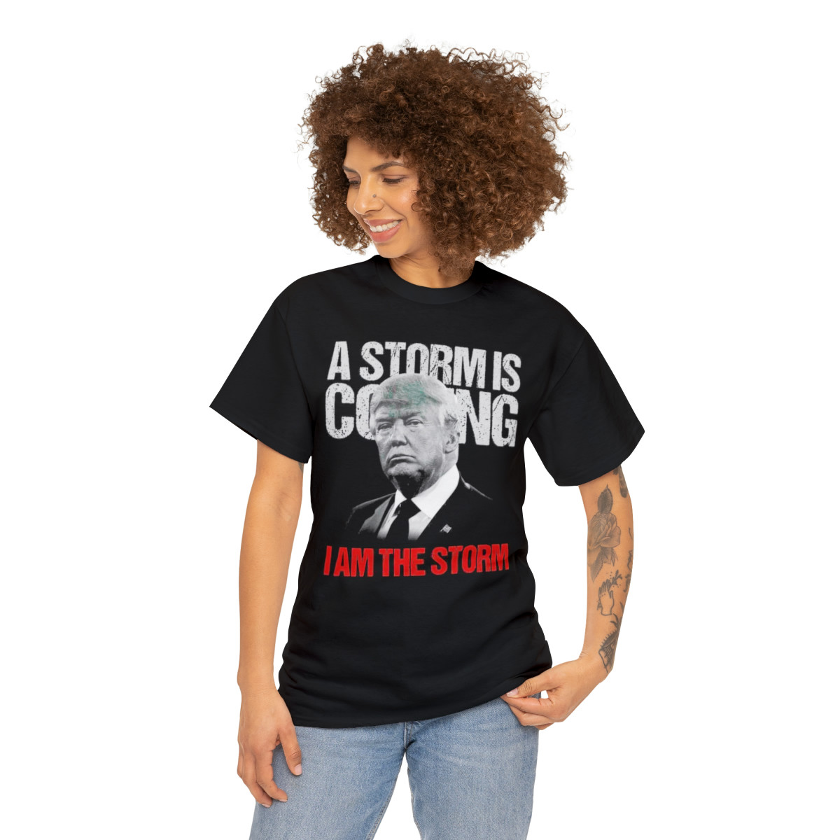 A Storm Is Coming I Am The Storm Trump 2024 Unisex Heavy Cotton Tee