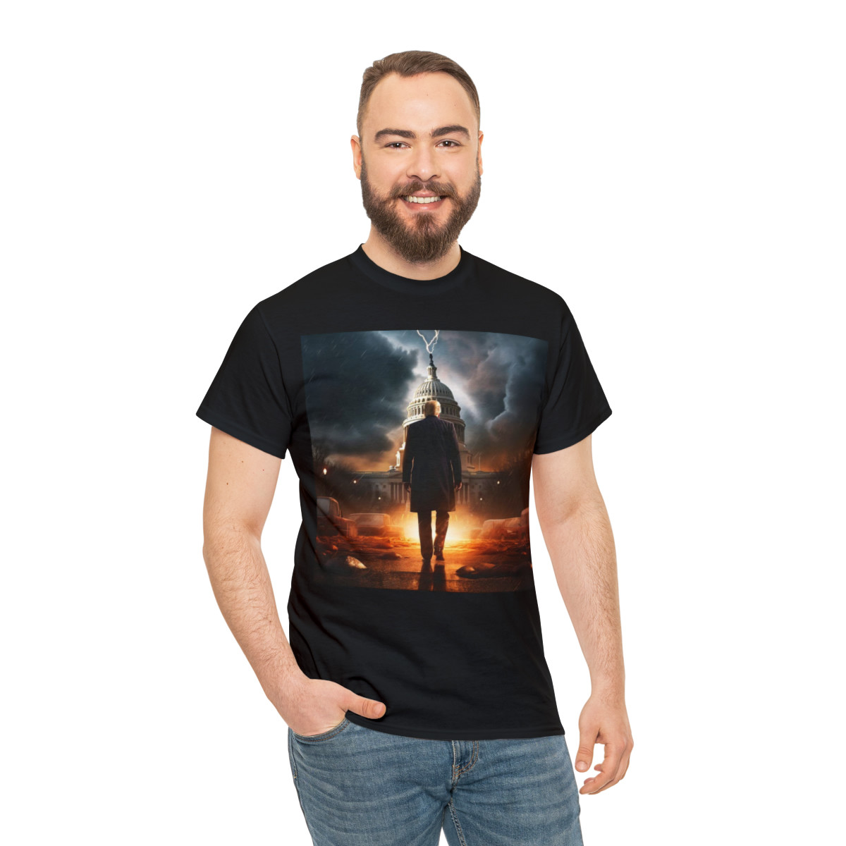 Trump 2024 A Storm Upon Washington Unisex Heavy Cotton Tee