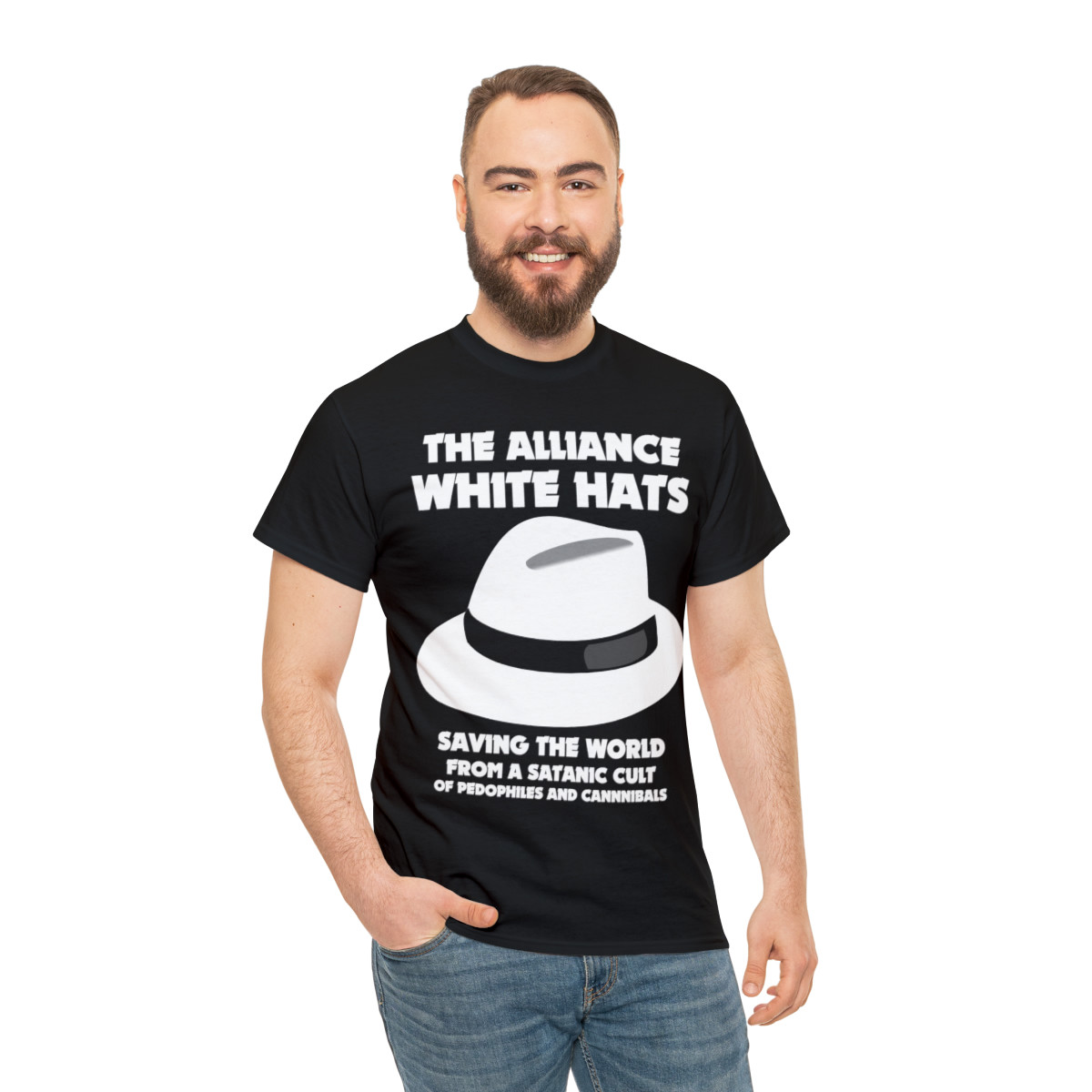 Trump Alliance White Hats saving the world  Men's Short Sleeve Tee