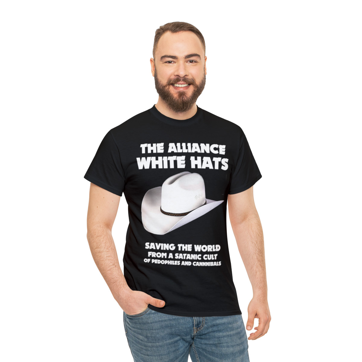 Trump Alliance White Hats saving the world 107 Men's Short Sleeve Tee