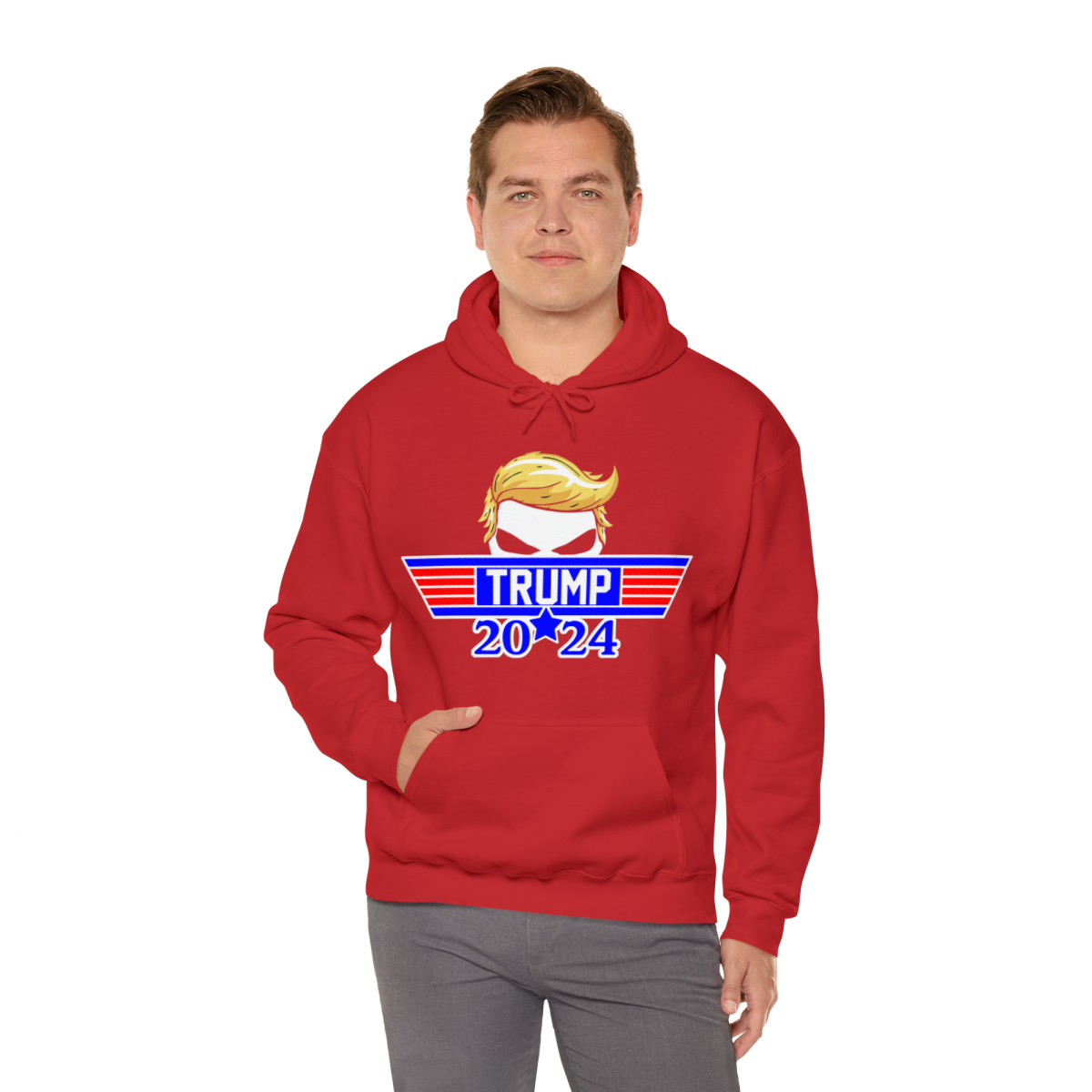 Trump 2024 Skull Wings Unisex Heavy Blend™ Hooded Sweatshirt