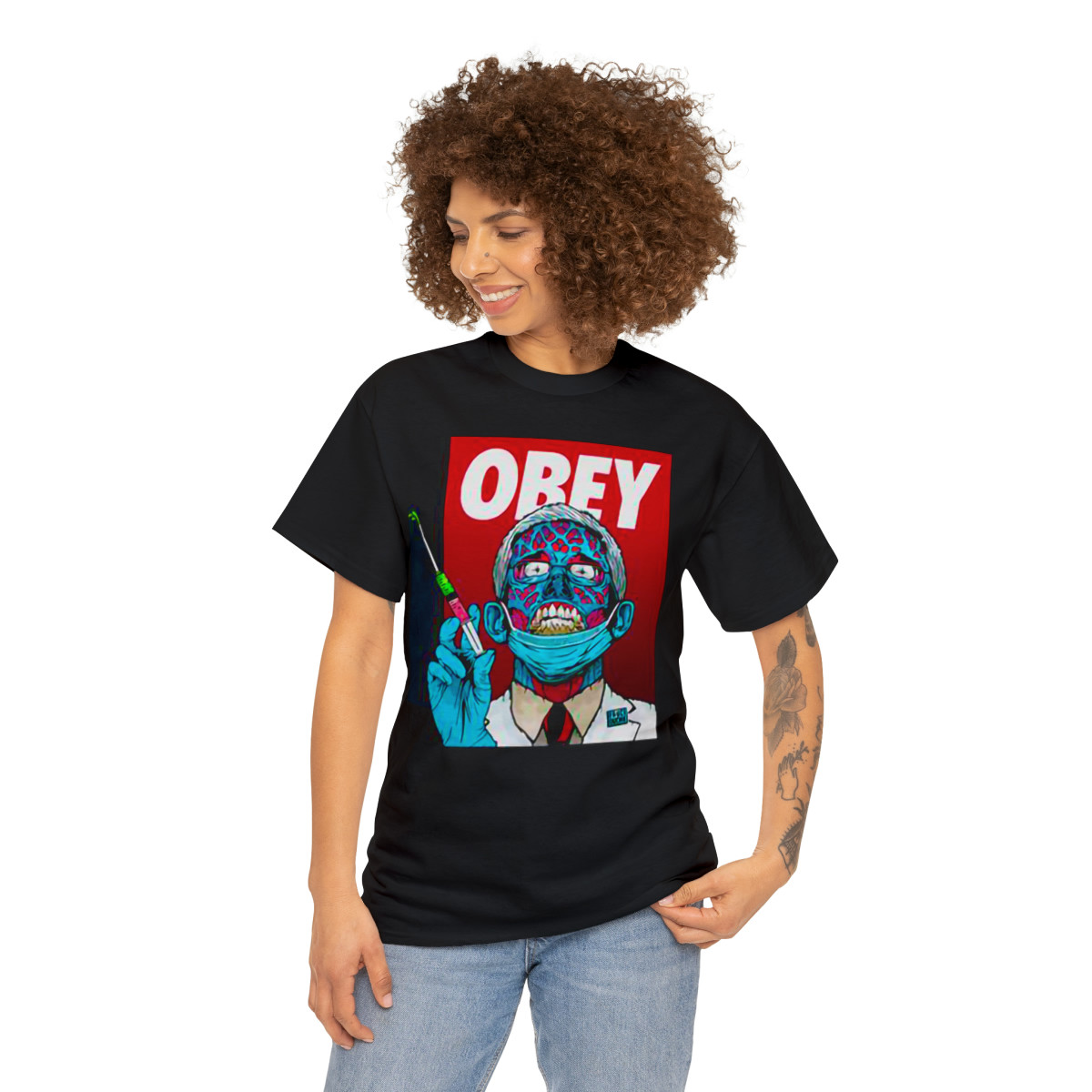 Anthony Fauci wants you to OBEY and get vax Sleeve Tee