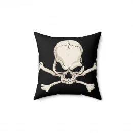 Pirate Skull and Bones 3 complete Spun Polyester Square Pillow gift