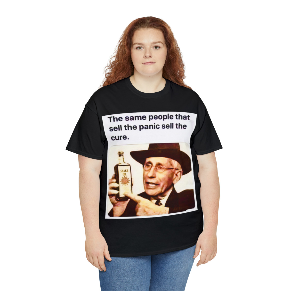 Anthony Fauci sell the panic sell the cure snake oil Uinsex Short Sleeve Tee
