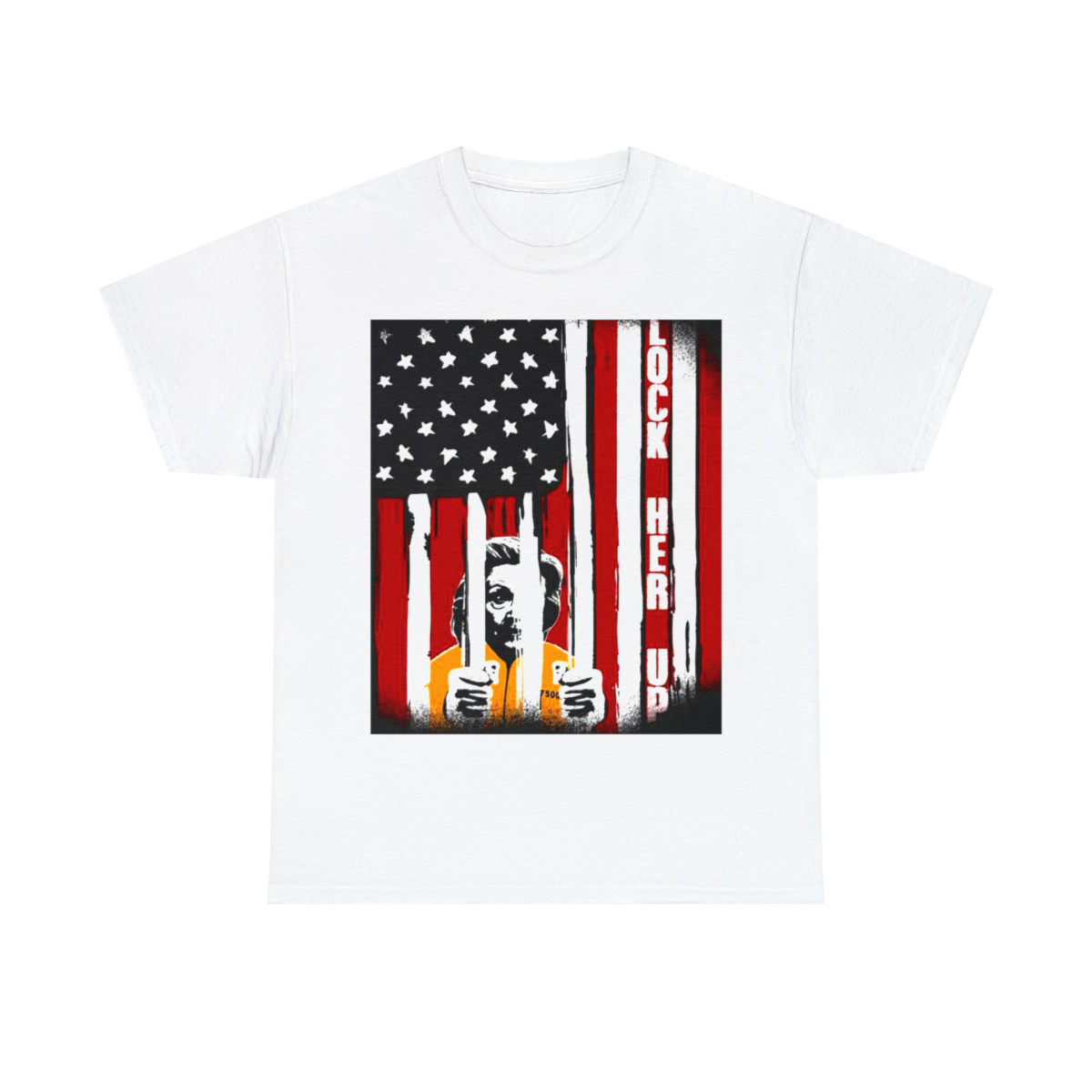 Lock Her Up Flag Bars Unisex Heavy Cotton Tee