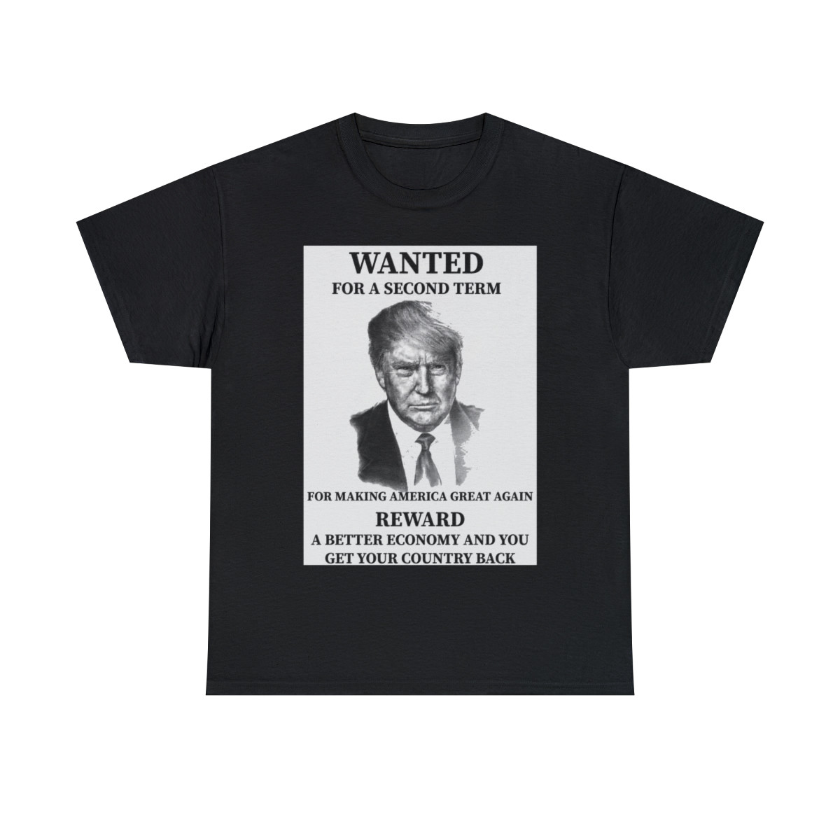 Wanted Trump for a second term Unisex Heavy Cotton Tee
