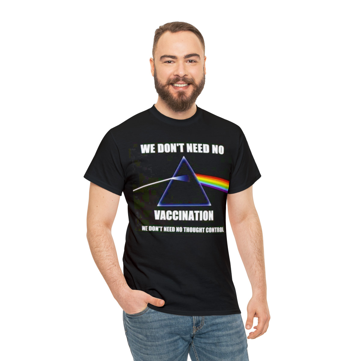 We don't need no vaccine no thought controlUnisex Heavy Cotton Tee