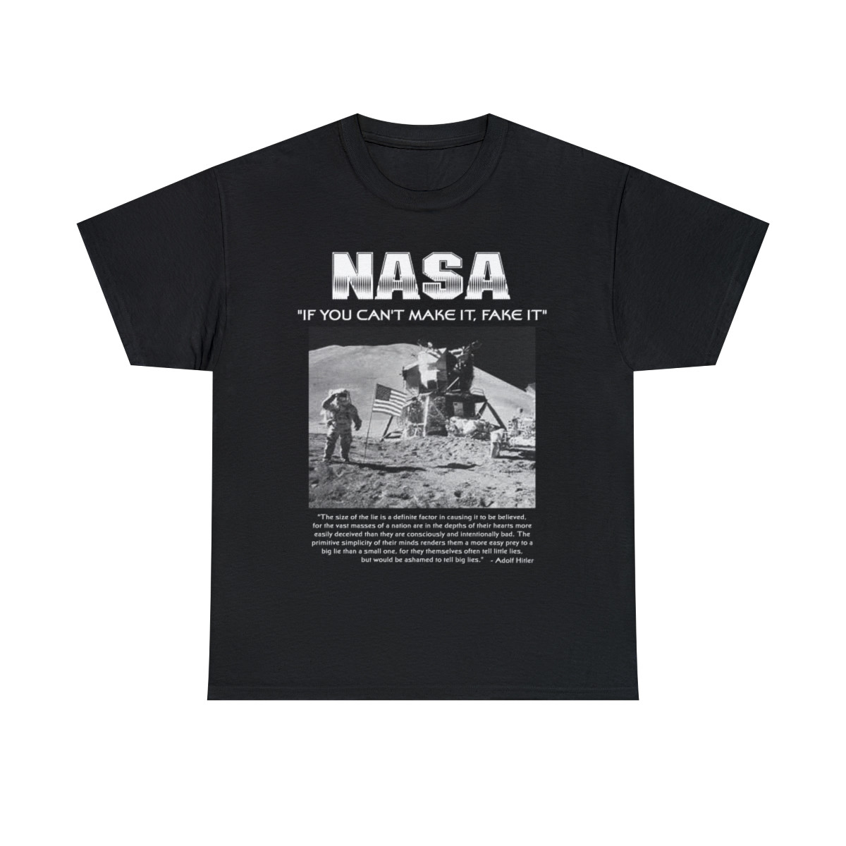 NASA Moon Landing If you can't make it , FAKE it  Short Sleeve Tee