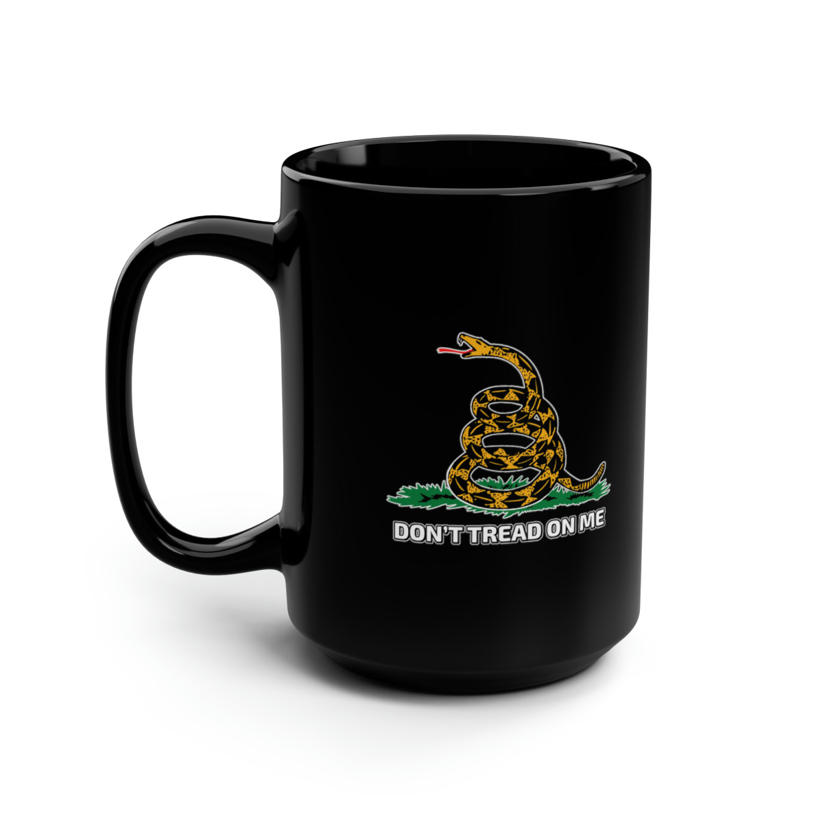 Don't Tread On Me Black Mug 15oz