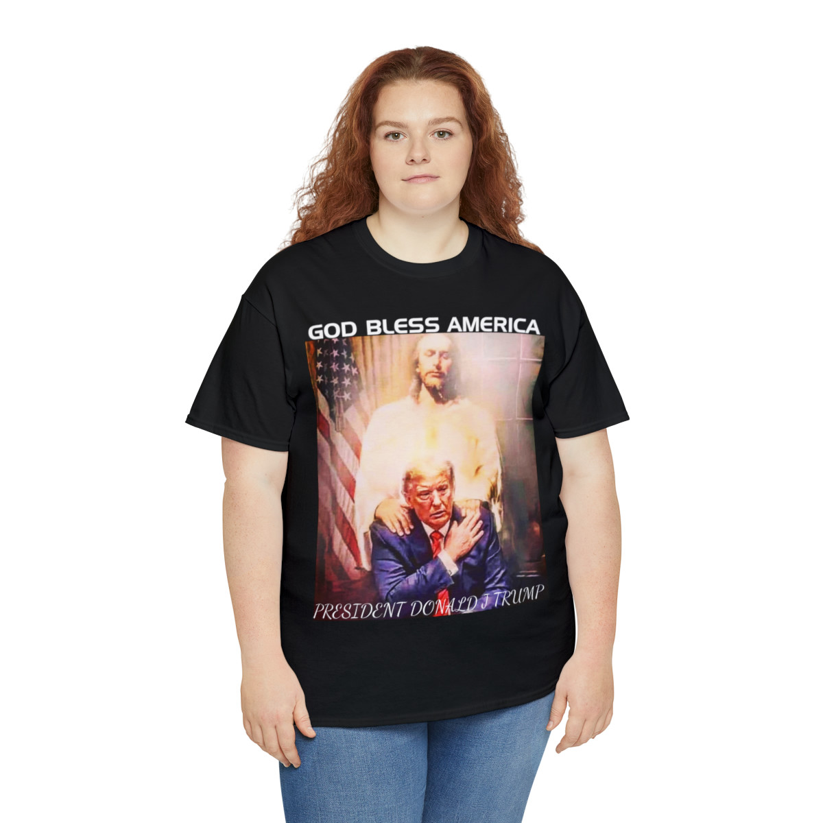 God Bless President Donald J Trump Unisex Heavy Cotton Tee
