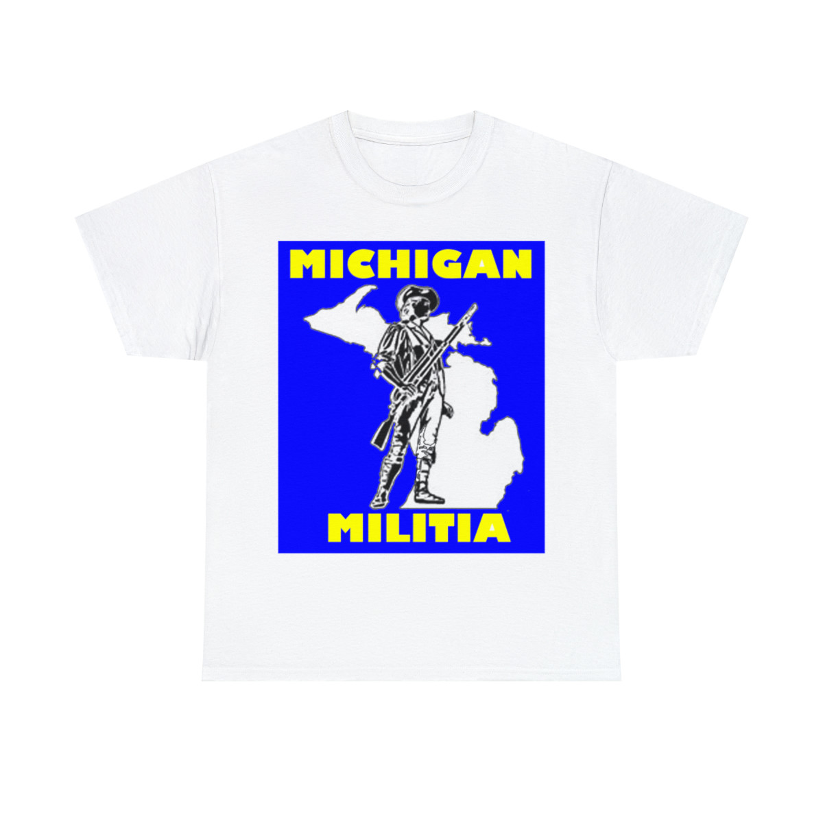 Michigan Militia Blue Yellow  Men's Short Sleeve T Shirt