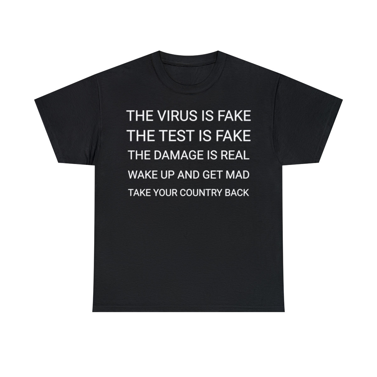 The virus is fake the test is fake the damage is real Short Sleeve Tee