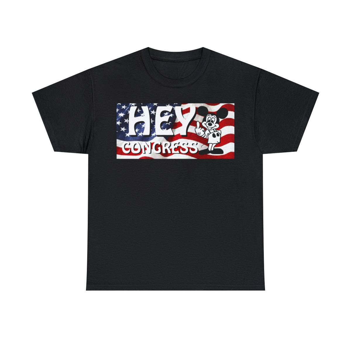 Hey Congress Mickey sez FU get on the TRUMP Train 2020   Unisex Heavy Cotton Tee