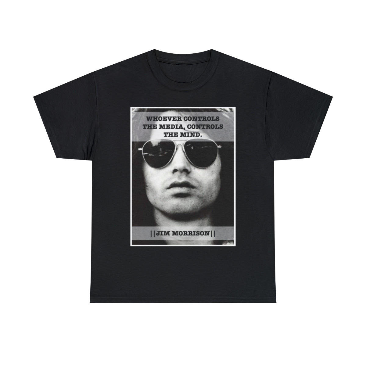 Whoever controls the media controls the mind Jim Morrison Short Sleeve Tee