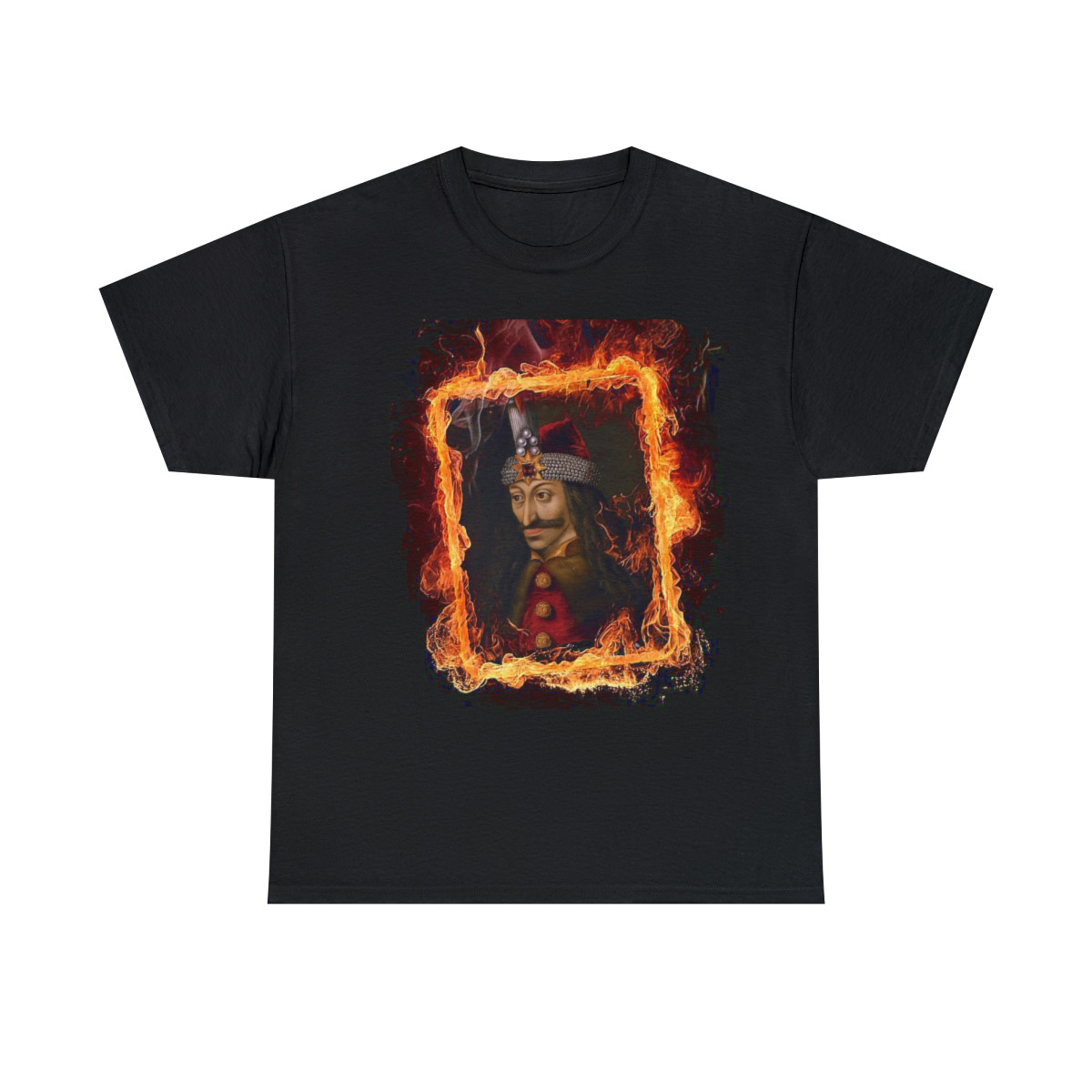Flame Framed Vlad The Impaler Dracula Men's Short Sleeve Tee