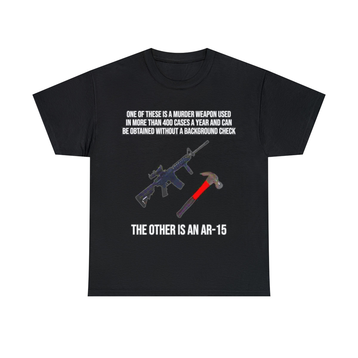 One of these things is a murder weapon the other an AR15 Men's Short Sleeve Tee